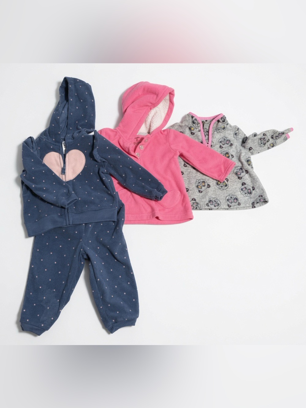 5 for $15!‎ 3-Piece Baby Hoodie & Romper Set - Navy, Pink, Gray
